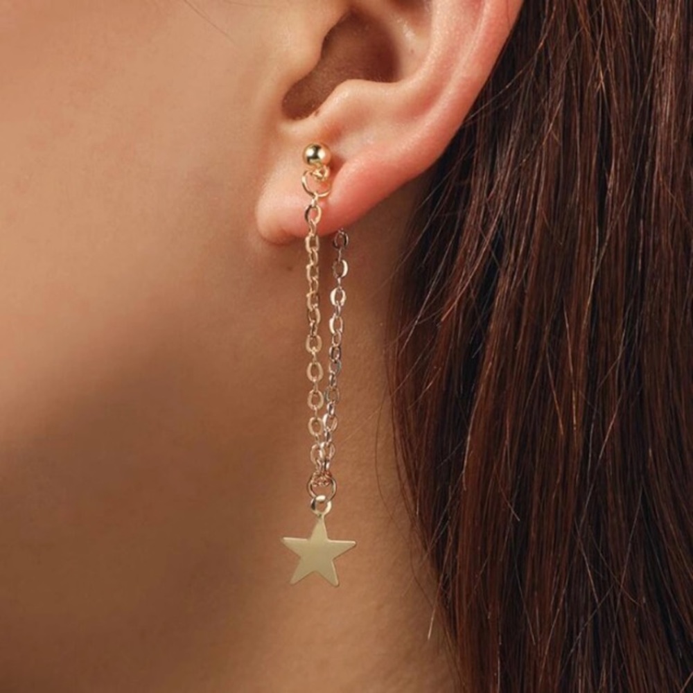 NEW!๐๐AWESOMEโญ๏ธSTAR CHAIN BALLโญ๏ธDROPS!๐๐GOLDEN - Picture 4 of 6